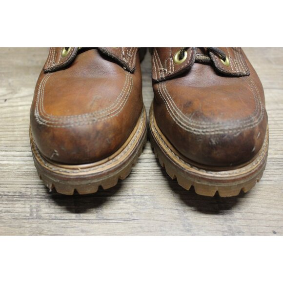 Safety and Supply co vintage men\'s brown leather‎ moc toe 7 eye work boots 6-6.5 main image 13
